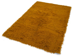 Tulu Orange Geometric Cotton Wool Handmade Area Rug 4'6'' x 7'1''