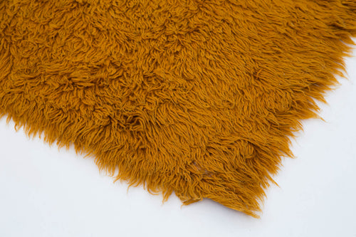 Tulu Orange Geometric Cotton Wool Handmade Area Rug 4'6'' x 7'1''