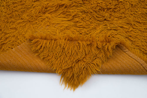 Tulu Orange Geometric Cotton Wool Handmade Area Rug 4'6'' x 7'1''