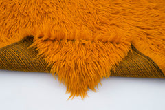 Handmade Area Rug - Orange Geometric Cotton Wool Rug 4'2'' x 6'9'' by Agacan