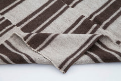 Handmade Area Rug - Brown Geometric Turkish Wool Rug 4'10''x8'7'' | Cotton Wool