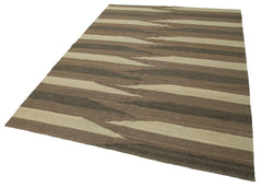 Zollanvari Brown Modern Wool Handmade Area Rug 5'10'' x 7'10''