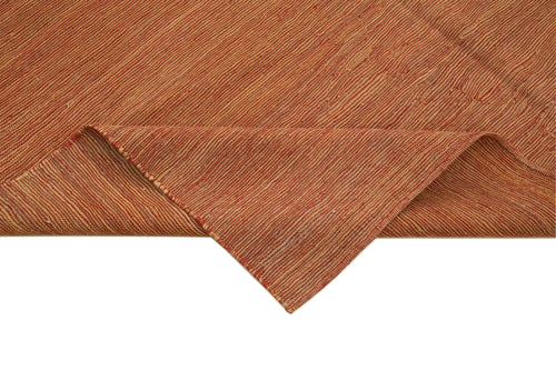 Zollanvari Orange Modern Wool Handmade Area Rug 6'11'' x 9'7''