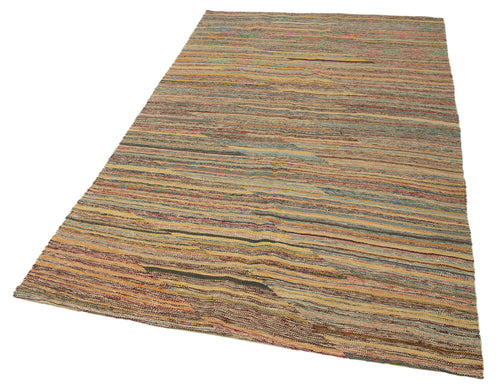 Zollanvari Yellow Modern Wool Handmade Area Rug 4'10'' x 8'0''