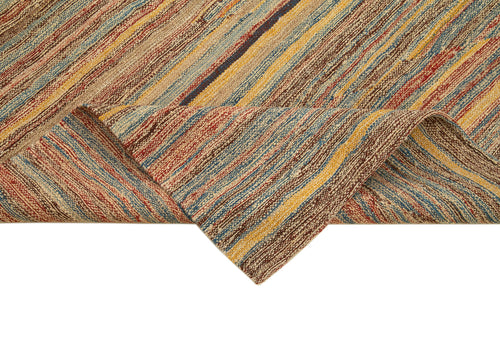 Zollanvari Yellow Modern Wool Handmade Area Rug 4'10'' x 8'0''