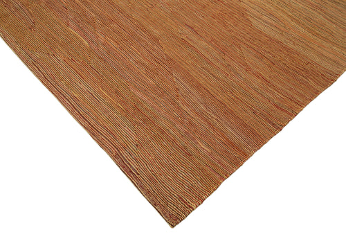 Zollanvari Orange Modern Wool Handmade Area Rug 8'4'' x 10'10''