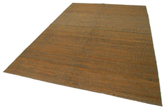 Zollanvari Orange Modern Wool Handmade Area Rug 6'9'' x 9'11''