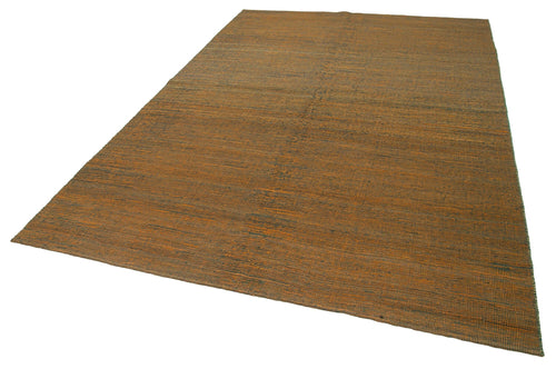 Zollanvari Orange Modern Wool Handmade Area Rug 6'9'' x 9'11''