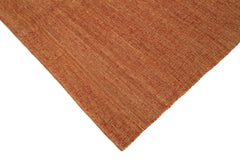 Zollanvari Orange Modern Wool Handmade Area Rug 5'6'' x 8'1''