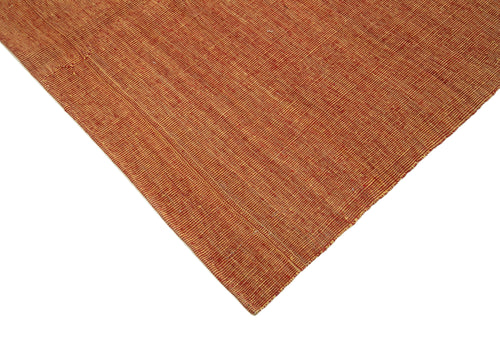 Zollanvari Orange Modern Wool Handmade Area Rug 5'6'' x 8'1''