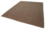 Handmade Wool Area Rug - Brown Modern Wool Rug 7'11'' x 9'7'' with Cotton Backing