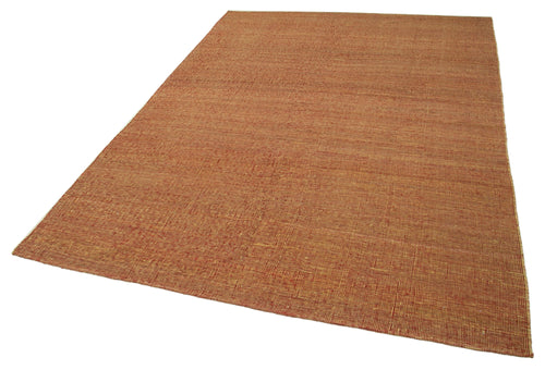 Zollanvari Orange Modern Wool Handmade Area Rug 6'4'' x 9'0''