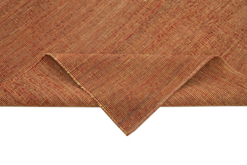 Zollanvari Orange Modern Wool Handmade Area Rug 6'4'' x 9'0''