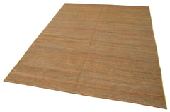 Zollanvari Orange Modern Wool Handmade Area Rug 6'3'' x 8'0''