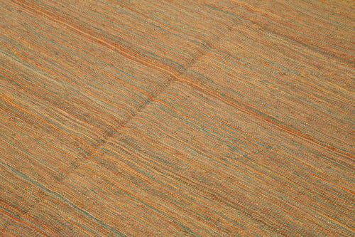 Zollanvari Orange Modern Wool Handmade Area Rug 6'3'' x 8'0''