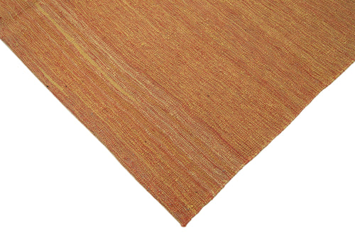 Zollanvari Orange Modern Wool Handmade Area Rug 5'5'' x 7'0''