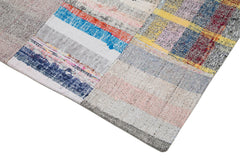 Handmade Area Rug – Kirk Yama Grey Patchwork Cotton Wool Carpet 6'7''x8'2''
