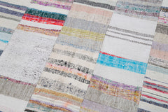Handmade Area Rug – Kirk Yama Grey Patchwork Cotton Wool Carpet 6'7''x8'2''