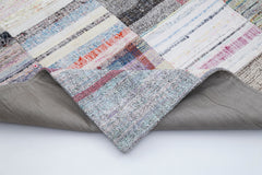 Kirk Yama Grey Patchwork Cotton Wool Handmade Area Rug 6'11'' x 10'0''