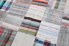 Kirk Yama Grey Patchwork Cotton Wool Handmade Area Rug 6'11'' x 10'0''