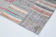 Kirk Yama Grey Patchwork Cotton Wool Handmade Area Rug 7'0'' x 9'11''