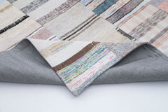 Kirk Yama Grey Patchwork Cotton Wool Handmade Area Rug 6'8'' x 9'10''
