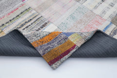 Kirk Yama Grey Patchwork Cotton Wool Handmade Area Rug 6'7'' x 9'10''