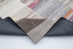 Kirk Yama Grey Patchwork Cotton Wool Handmade Area Rug 6'7'' x 9'10''