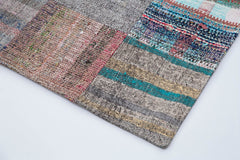 Kirk Yama Grey Patchwork Cotton Wool Handmade Area Rug 7'0'' x 9'11''