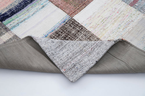 Kirk Yama Grey Patchwork Cotton Wool Handmade Area Rug 7'0'' x 9'11''