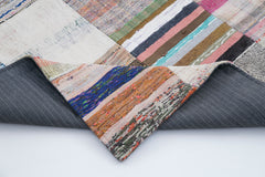 Handmade Area Rug – Kirk Yama Grey Patchwork Cotton Wool Vintage Carpet 6'7''x9'10''