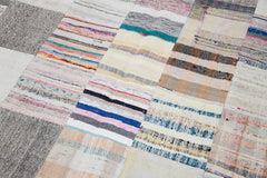 Handmade Area Rug – Kirk Yama Grey Patchwork Cotton Wool Vintage Carpet 6'7''x9'10''