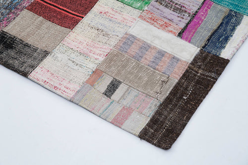 Kirk Yama Grey Patchwork Cotton Wool Handmade Area Rug 6'7'' x 9'10''