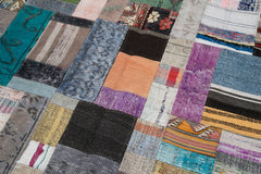 Kirk Yama Grey Patchwork Cotton Wool Handmade Area Rug 6'7'' x 9'10''