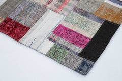 Kirk Yama Grey Patchwork Cotton Wool Handmade Area Rug 6'7'' x 10'0''