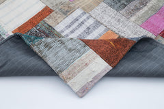 Kirk Yama Grey Patchwork Cotton Wool Handmade Area Rug 6'7'' x 10'0''