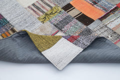 Handmade Area Rug – Grey Patchwork Rug | Soft Cotton Wool Durable Carpet