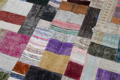 Kirk Yama Grey Patchwork Cotton Wool Handmade Area Rug 6'7'' x 10'0''