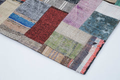 Kirk Yama Grey Patchwork Cotton Wool Handmade Area Rug 6'6'' x 9'10''