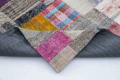 Kirk Yama Grey Patchwork Cotton Wool Handmade Area Rug 6'6'' x 9'10''