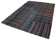 Kirk Yama Grey Patchwork Cotton Wool Handmade Area Rug 6'11'' x 9'10''