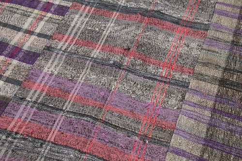Kirk Yama Grey Patchwork Cotton Wool Handmade Area Rug 6'9'' x 10'0''