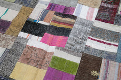 Kirk Yama Grey Patchwork Cotton Wool Handmade Area Rug 6'7'' x 10'0''