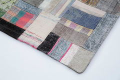Kirk Yama Grey Patchwork Cotton Wool Handmade Area Rug 6'7'' x 10'0''