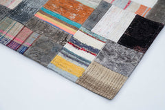 Kirk Yama Grey Patchwork Cotton Wool Handmade Area Rug 6'7'' x 9'10''