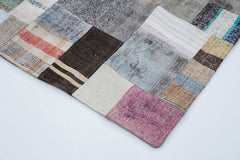 Kirk Yama Grey Patchwork Cotton Wool Handmade Area Rug 6'6'' x 9'11''