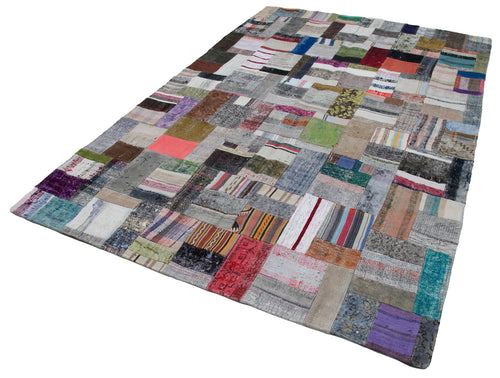 Kirk Yama Grey Patchwork Cotton Wool Handmade Area Rug 6'7'' x 9'11''