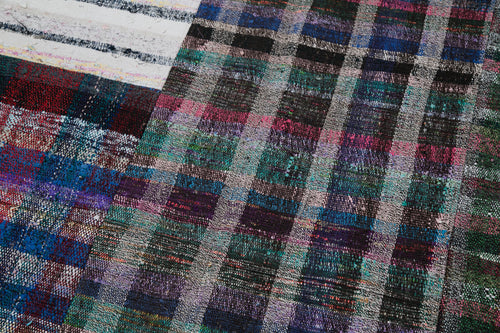 Kirk Yama Grey Patchwork Cotton Wool Handmade Area Rug 6'7'' x 9'10''