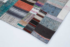 Kirk Yama Grey Patchwork Cotton Wool Handmade Area Rug 6'7'' x 10'0''
