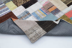 Kirk Yama Grey Patchwork Cotton Wool Handmade Area Rug 6'7'' x 10'0''